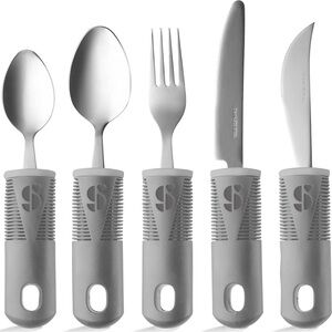 Adaptive Utensils nonslip handles, non-weighted, stainless steel